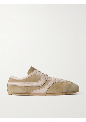 Dries Van Noten - Leather-trimmed Suede Sneakers - Neutrals - IT35,IT36,IT37,IT38,IT39,IT40,IT41
