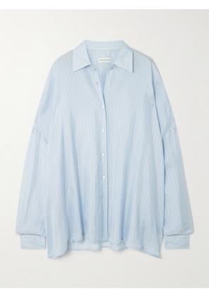 Dries Van Noten - Oversized Striped Satin-crepe Shirt - Blue - x small,small,medium,large