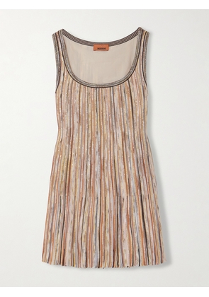 Missoni - Striped Sequined Metallic Ribbed-knit Mini Dress - Brown - IT36,IT38,IT40,IT42,IT44,IT46,IT48