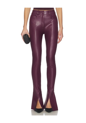 Norma Kamali Spat Jeans in Burgundy. Size M. Also in S, XXS.
