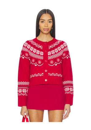 LoveShackFancy Shantae Cardigan in Red. Size L. Also in M, S, XS.