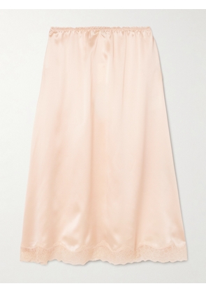 Magda Butrym - Scalloped Lace-trimmed Silk-satin Skirt - Orange - FR 34,FR 36,FR 38,FR 40,FR 42