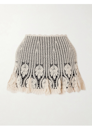 Magda Butrym - Crocheted Cotton Mini Skirt - Cream - FR 34,FR 36,FR 38,FR 40,FR 42