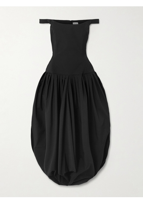 Magda Butrym - Off-the-shoulder Silk-poplin Midi Dress - Black - FR 34,FR 36,FR 38,FR 40,FR 42