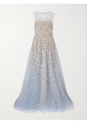 Oscar de la Renta - Embroidered Tulle Gown - Blue - US2,US4,US6