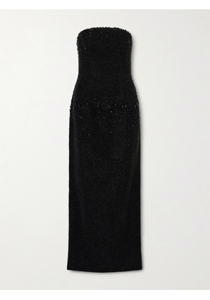 Clio Peppiatt - Tina Strapless Embellished Crepe Gown - Black - x small,small,medium,large,x large