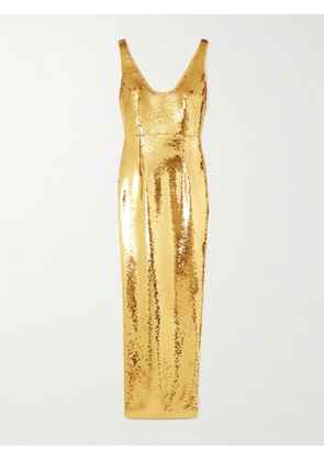 The New Arrivals Ilkyaz Ozel - Manu Sequin-embellished Satin Gown - Gold - FR 34,FR 36,FR 38,FR 40,FR 42,FR 44