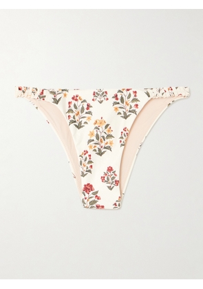 Agua by Agua Bendita - Vera Andes Ruffled Floral-print Stretch Recycled Bikini Briefs - Multi - x small,small,medium,large,x large