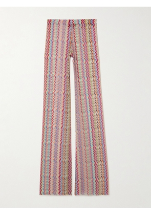 Missoni - Striped Stretch-mesh Wide-leg Pants - Pink - IT36,IT38,IT40,IT42,IT44,IT46,IT48