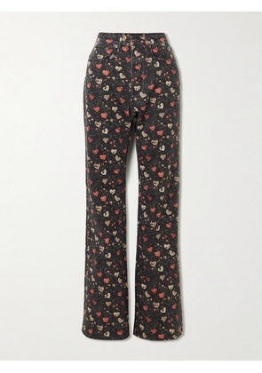 R13 - Jane Printed Mid-rise Slim-leg Jeans - Black - 24,25,26,27,28,29,30,31