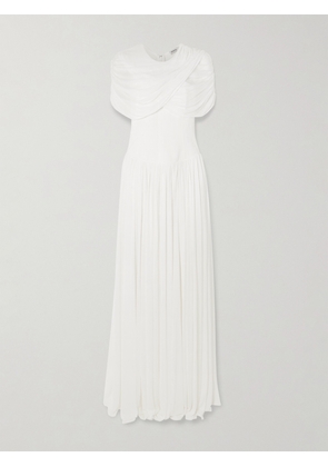 SIMKHAI - Nancie Cape-effect Draped Pleated Jersey Maxi Dress - Ivory - US00,US0,US2,US4,US6,US8,US10,US12