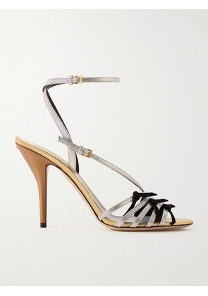 Valentino Garavani - Nodine 100 Bow-detailed Metallic-leather Sandals - Silver - IT36,IT36.5,IT37,IT37.5,IT38,IT38.5,IT39,IT40,IT41