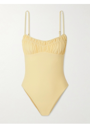 Faithfull - Rocio Ruched Recycled Swimsuit - Yellow - x small,small,medium,large,x large