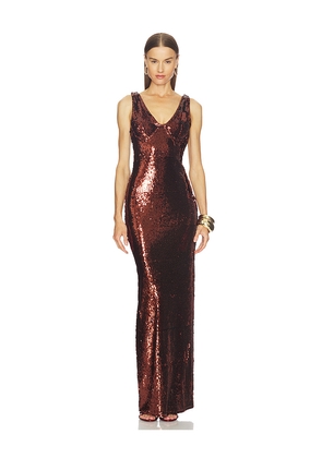 Michael Costello x REVOLVE Calabria Maxi Dress in Metallic Bronze. Size L. Also in M, S, XL, XS, XXS.