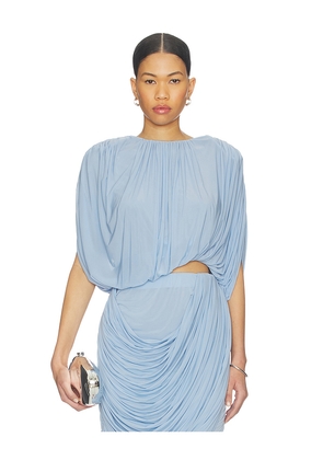 Magda Butrym Draped Blouse in Baby Blue. Size 36. Also in 38.