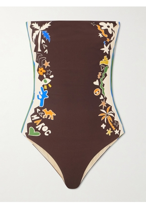 ALÉMAIS - Maroc Printed Swimsuit - Brown - xx small,x small,small,medium,large,x large