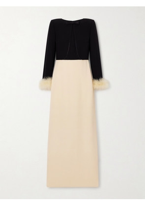 Valentino Garavani - Feather-trimmed Silk-cady Gown - Black - IT36,IT38,IT40,IT42