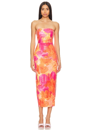 Runaway The Label Oralie Midi Dress in Orange. Size S. Also in XS.