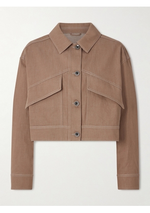 Brunello Cucinelli - Cropped Cotton-twill Jacket - Neutrals - IT36,IT38,IT40,IT42,IT44,IT46,IT48