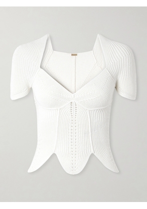 Cult Gaia - Eliza Crocheted Cotton Top - White - xx small,x small,small,medium,large,x large