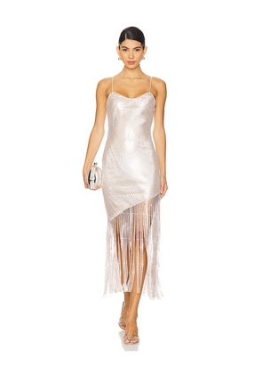 SAYLOR Lillie Dress in Metallic Silver. Size L. Also in M, S.