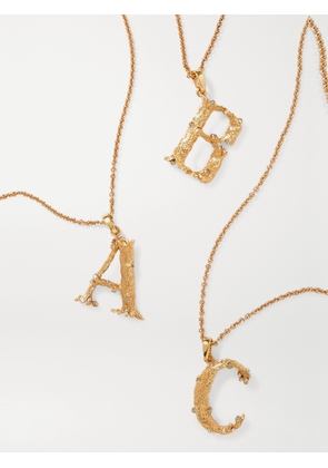 Oscar de la Renta - Letter Gold-plated Crystal Necklace - A,B,C,D,E,F,G,H,I,J,K,L,M,N,O,P,Q,R,S,T,U,V,W,X,Y,Z