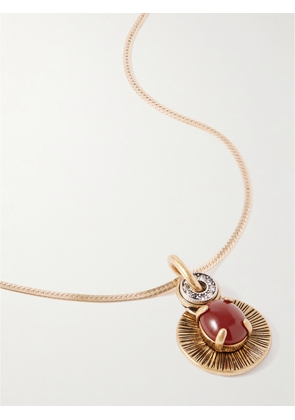 MAISON MAYLE - Soli Bon Gold-plated, Carnelian And Crystal Necklace - Red - One size