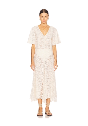 SPELL Lux Lisbon Lace Handkerchief Dress in Cream. Size L. Also in S.