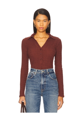 Sanctuary Long Sleeve Textured Top in Brick. Size S. Also in XS.