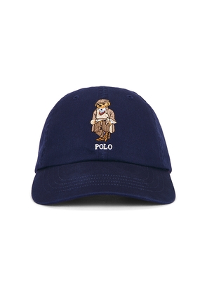 Polo Ralph Lauren Classic Twill Novelty Bear Sport Cap in Navy.