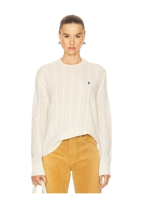 Polo Ralph Lauren Cable Wool Cashmere Crewneck Sweater in Ivory. Size L. Also in XL.