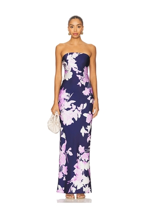 ROCOCO SAND Strapless Maxi Dress in Navy,Lavender. Size M. Also in S, XS.