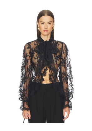retrofete Tamsin Lace Blouse in Black. Size L. Also in M, XL.