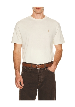 Polo Ralph Lauren Short Sleeve Crewneck T-Shirt in Cream. Size L. Also in M, S, XL/1X.