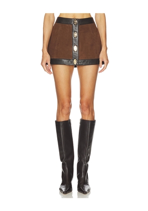 retrofete Lisbeth Leather Skirt in Chocolate. Size M. Also in L, S.