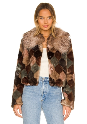 Unreal Fur Casablanca Faux Fur Jacket in Brown. Size L. Also in M, S, XL, XS.