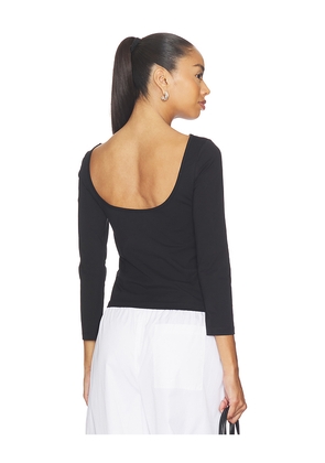 St. Agni Soft Jersey Ballerina Top in Black. Size L. Also in M, S, XL, XS, XXS.