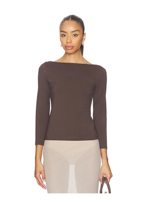 St. Agni Soft Jersey Ballerina Top in Brown. Size L. Also in M, S, XL, XS.