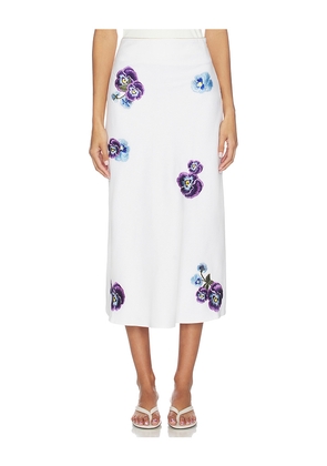 Rosewater House Mina Skirt in White. Size L. Also in XS, S, M.