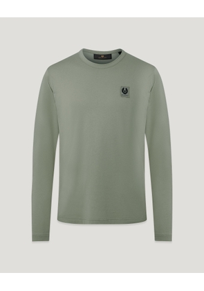 Belstaff Long Sleeved T-shirt Men's Cotton Jersey Sage Green Size 2XL