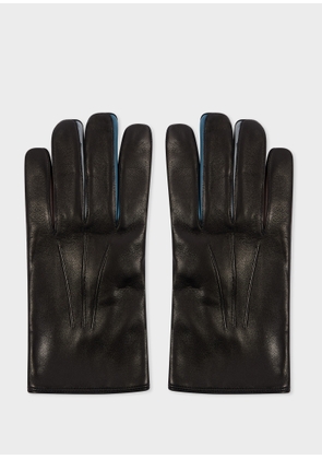 Paul Smith Black Leather 'Concertina' Gloves