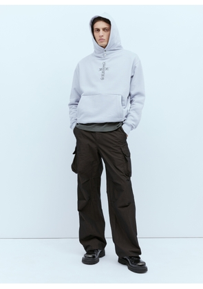 ICE & TECHNO Cross Logo Print Hooded Sweatshirt - Man Sweatshirts Grey Xl