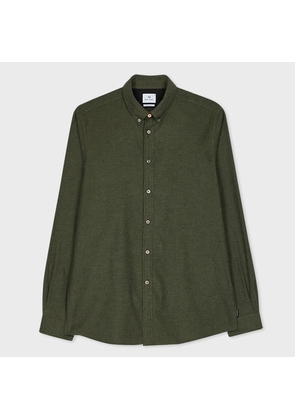PS Paul Smith Forest Green Brushed Cotton Shirt