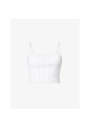 Womens Cou Cou Intimates Pointelle Cropped Cotton Top