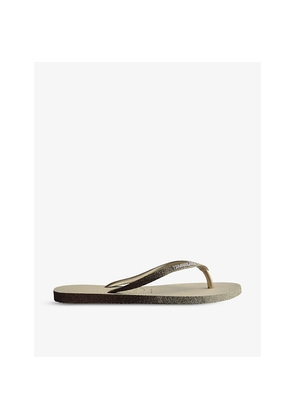 Womens Havaianas Slim Sparkle II Rubber Flip Flops