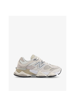 Mens New Balance 9060 Brand-Patch Leather and Mesh Low-Top Trainers