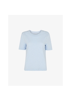 Womens Whistles Rosa Double-Trim Crew Neck Cotton T-Shirt