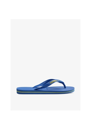 Womens Havaianas Brasil Patria Logo-Embossed Rubber Flip-Flops