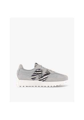 Mens New Balance 327 Mesh and Suede Low-Top Trainers