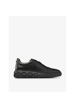 Mens Jimmy Choo Diamond Maxi Logo-Embossed Leather Low-Top Trainers